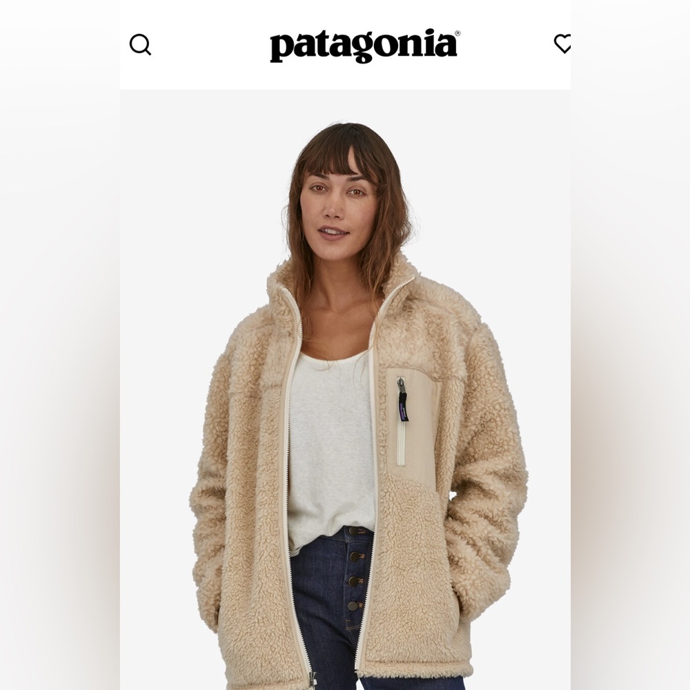 Patagonia Retro-X Fleece Faux Fur Coat Jacket Cream/Natural Sz L Brand New $229